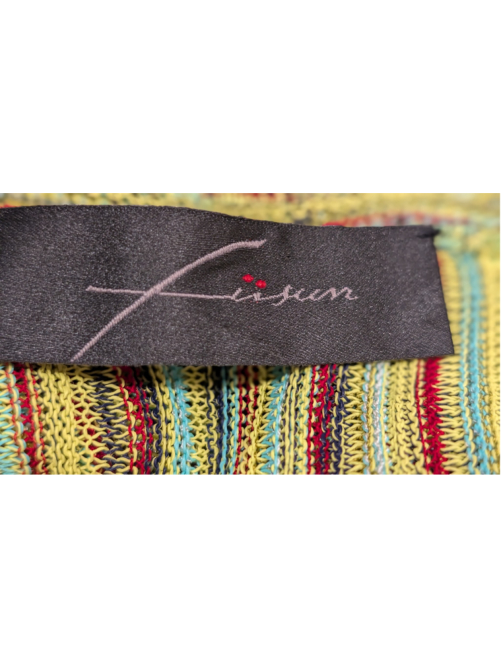 Women's Fisun Striped Knit swim cover up in Yellow and Red - Picture 9 of 11